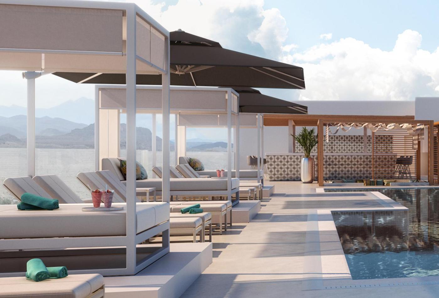 Moevenpick Hotel & Apartments Ghala Maskat Exterior foto The rooftop pool
